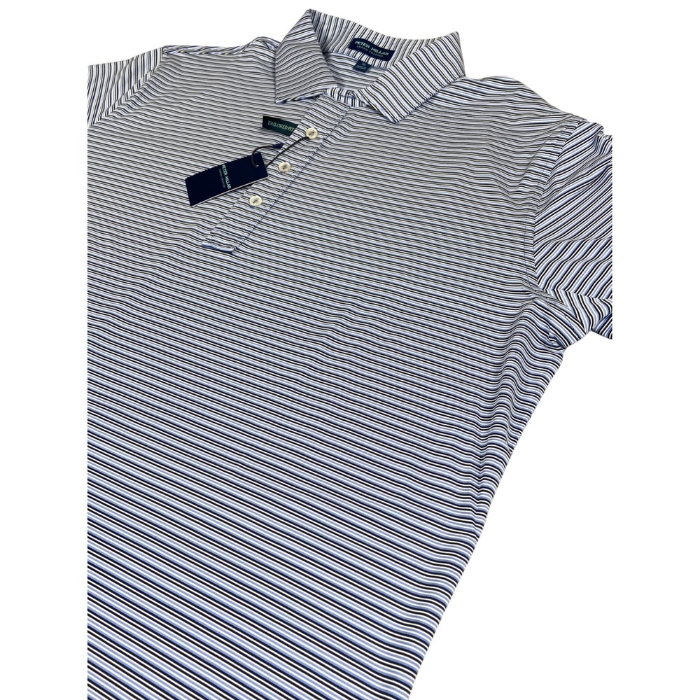 Peter Millar Polo Shirt Mens XL Striped Tailored Golf Performance‎ Stretch - Picture 4 of 11